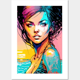 surf vibes, surfer girl, beach party, v7 Posters and Art